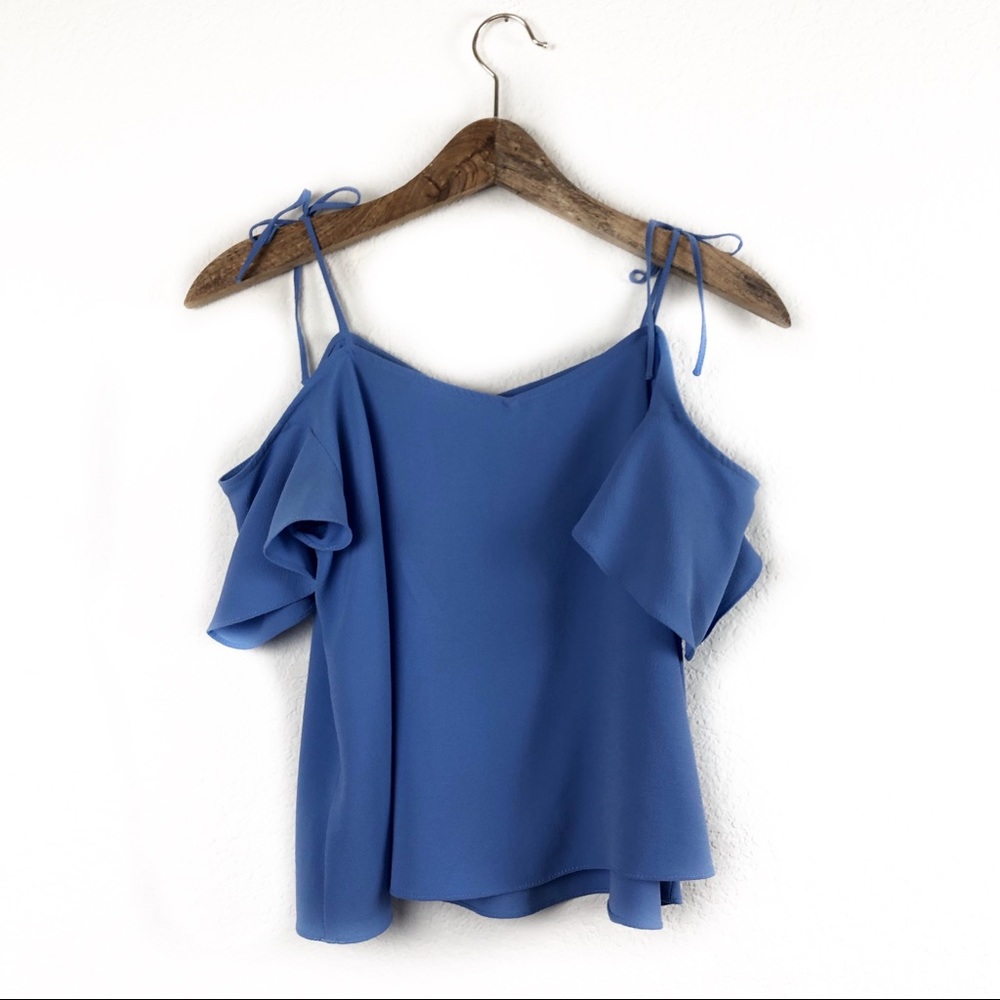 Topshop Off the Shoulder Periwinkle Top Size US 6